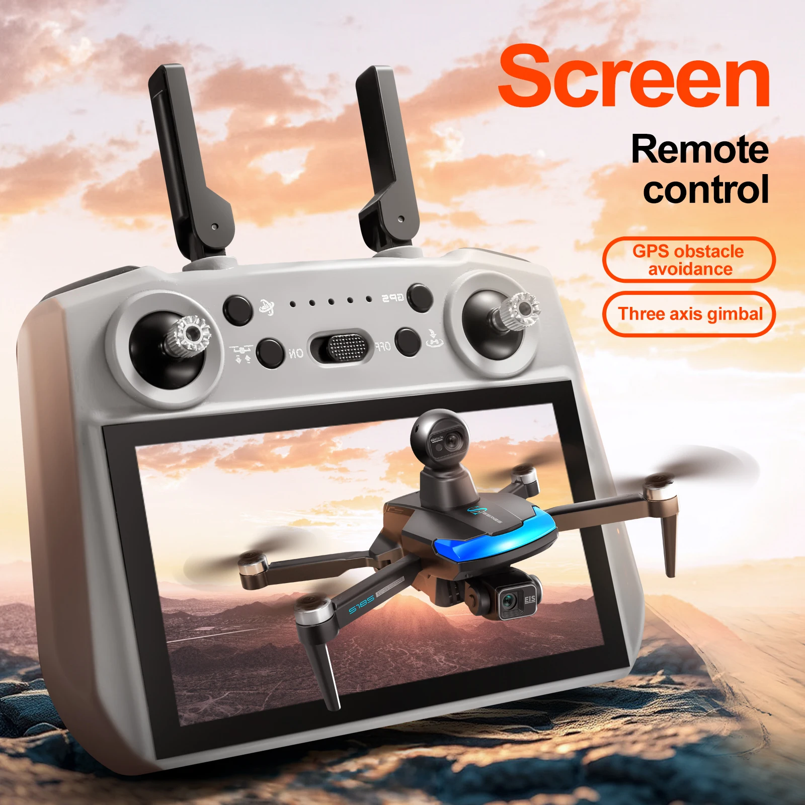 طائرة بدون طيار احترافية S185  - مراجعة Drone Gimbal 3 Axis وسعره