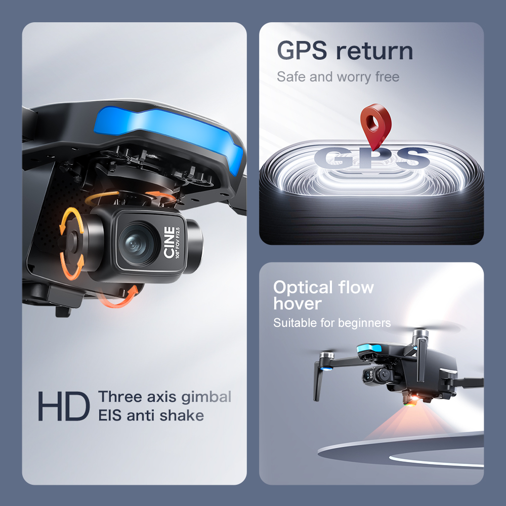طائرة بدون طيار S-X1 الأصلية م - مراجعة Drone Gimbal 3 Axis وسعره