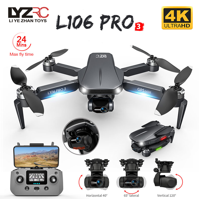 L106 Pro 3 طائرة بدون طيار 5G  - مراجعة Drone Gimbal 2 Axis وسعره